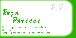 roza paricsi business card